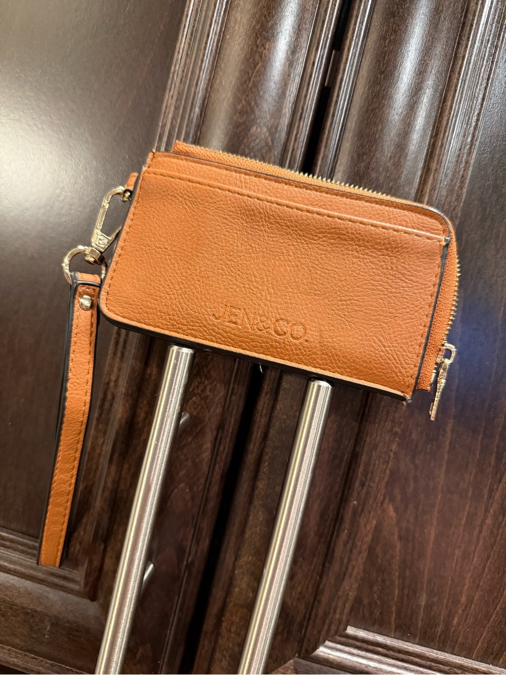 JEN & CO. Tan Leather Wristlet/Card holder